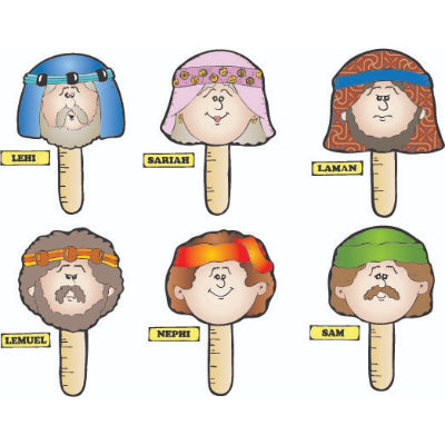 Book of Mormon - Lehi's Family Stick Puppets