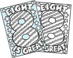 Eight Is Great Activity Set - Sewing Card and Puzzle Presentation