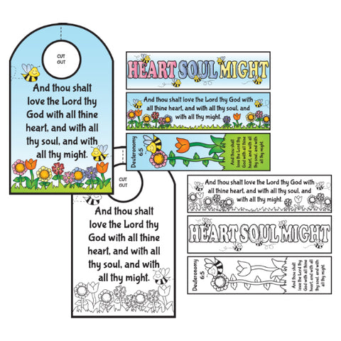 Heart, Soul, Might Bookmarks and Door Hanger