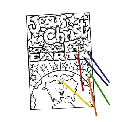 Jesus Christ Created the Earth Coloring Poster